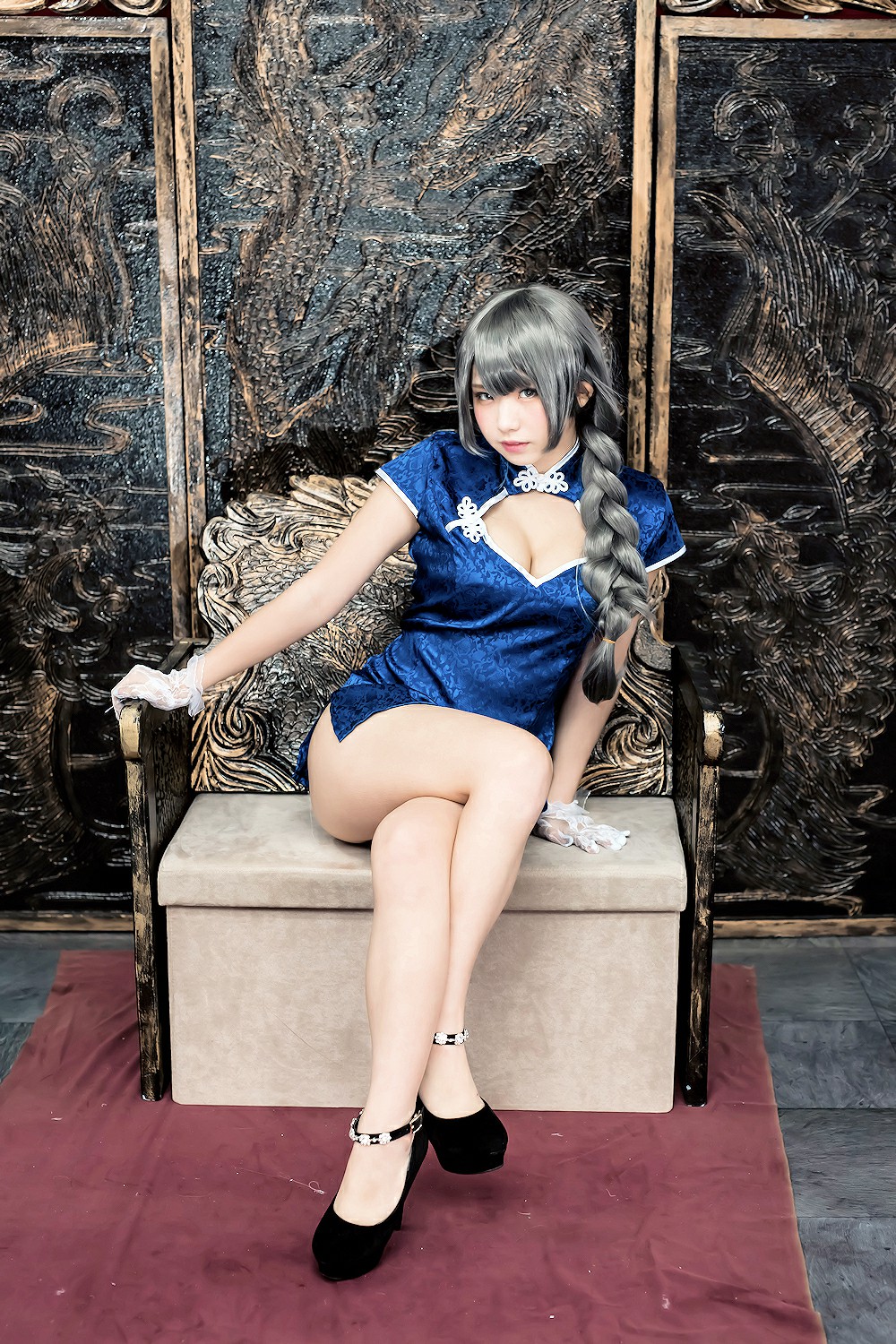 中華娘娘之Blue蓝色旗袍与美腿高跟 – COSPLAY