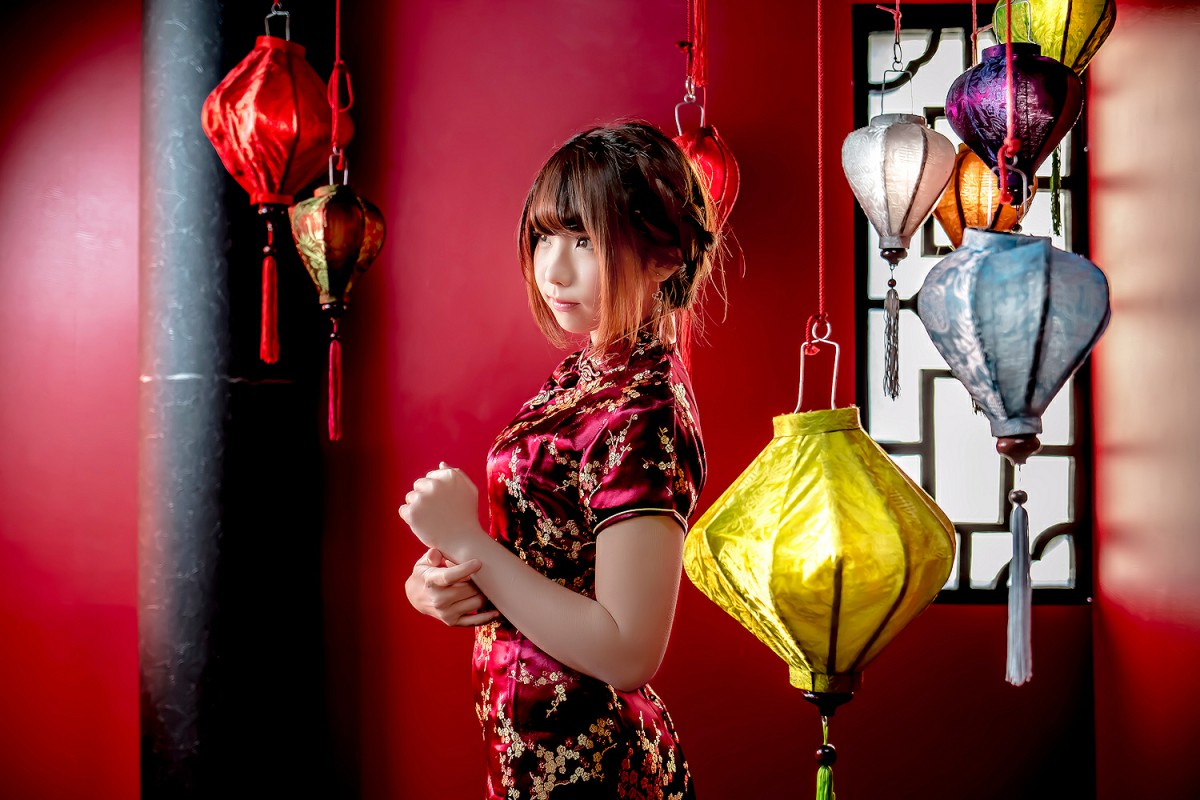 中華娘娘之红色旗袍与美腿高跟 – COSPLAY