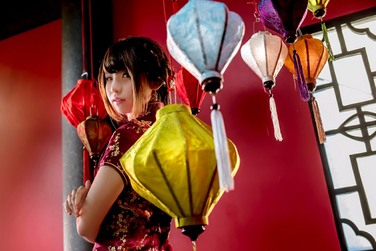 中華娘娘之红色旗袍与美腿高跟 – COSPLAY