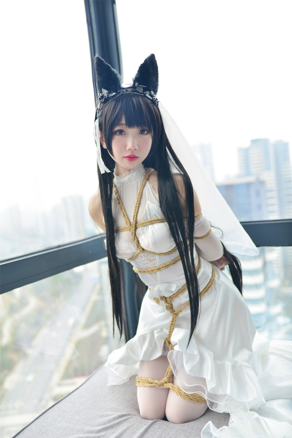 Cos小姐姐雪琪- 爱宕高跟美腿与婚纱 – COSPLAY