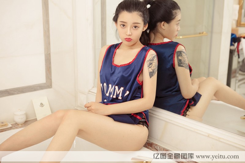 尤果网篮球宝贝凌菲篮球背心蕾丝内衣性感写真-御萝部落