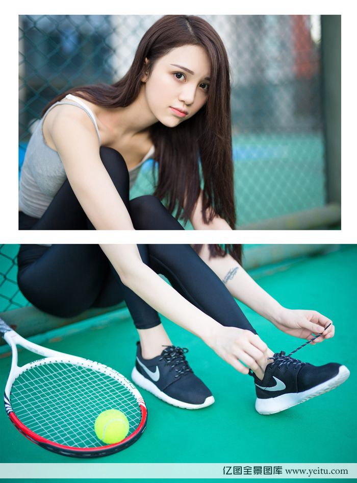 美女模特嘟嘟清秀完美身材网球场性感写真-御萝部落