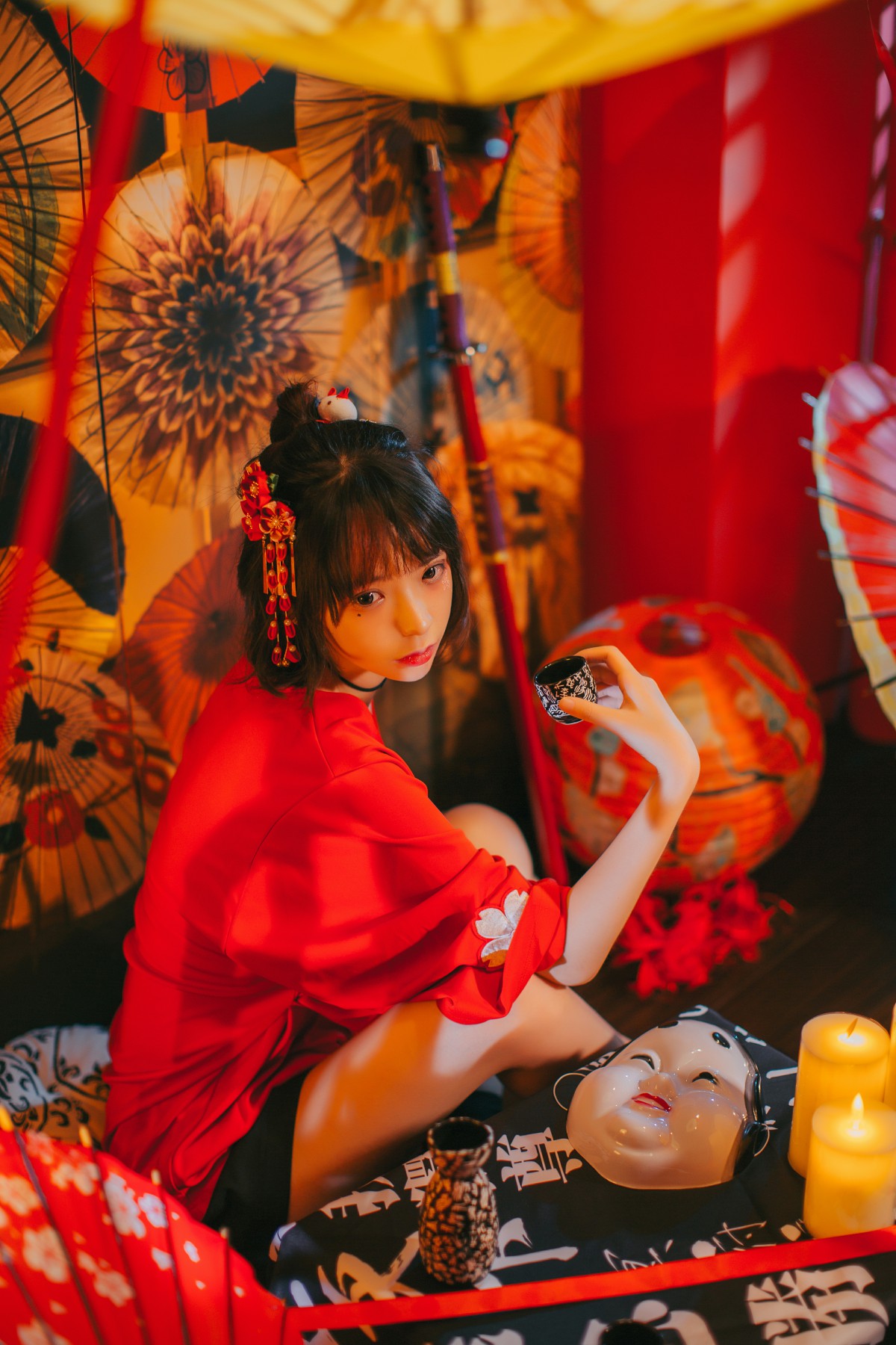 [Cosplay]疯猫ss -红色羽衣 – COSPLAY