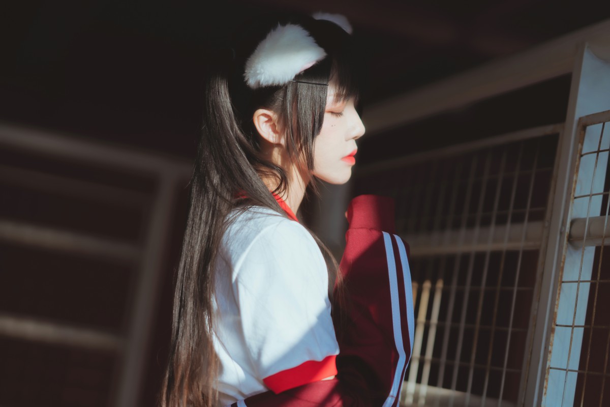 [Cosplay]桜桃喵 – 红色体操服 – COSPLAY