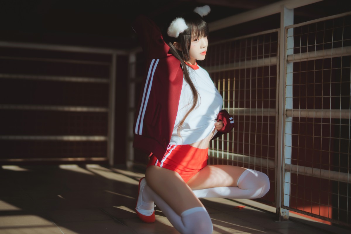 [Cosplay]桜桃喵 – 红色体操服 – COSPLAY