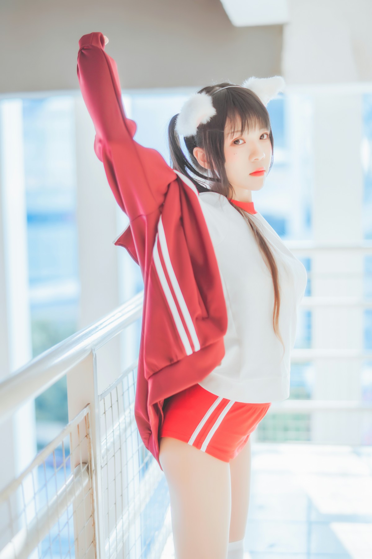 [Cosplay]桜桃喵 – 红色体操服 – COSPLAY