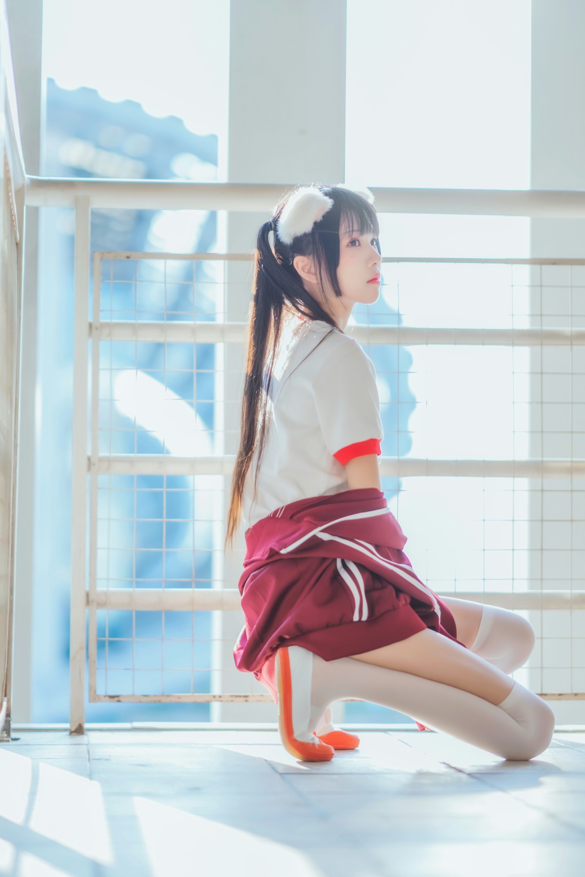 [Cosplay]桜桃喵 – 红色体操服 – COSPLAY