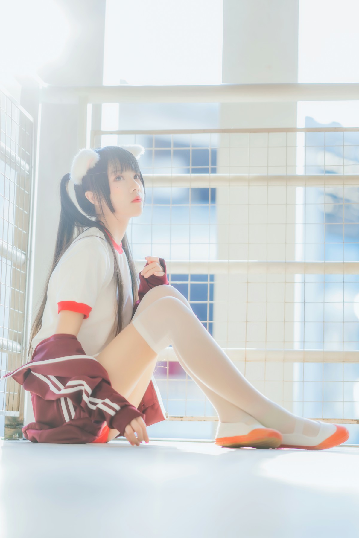 [Cosplay]桜桃喵 – 红色体操服 – COSPLAY