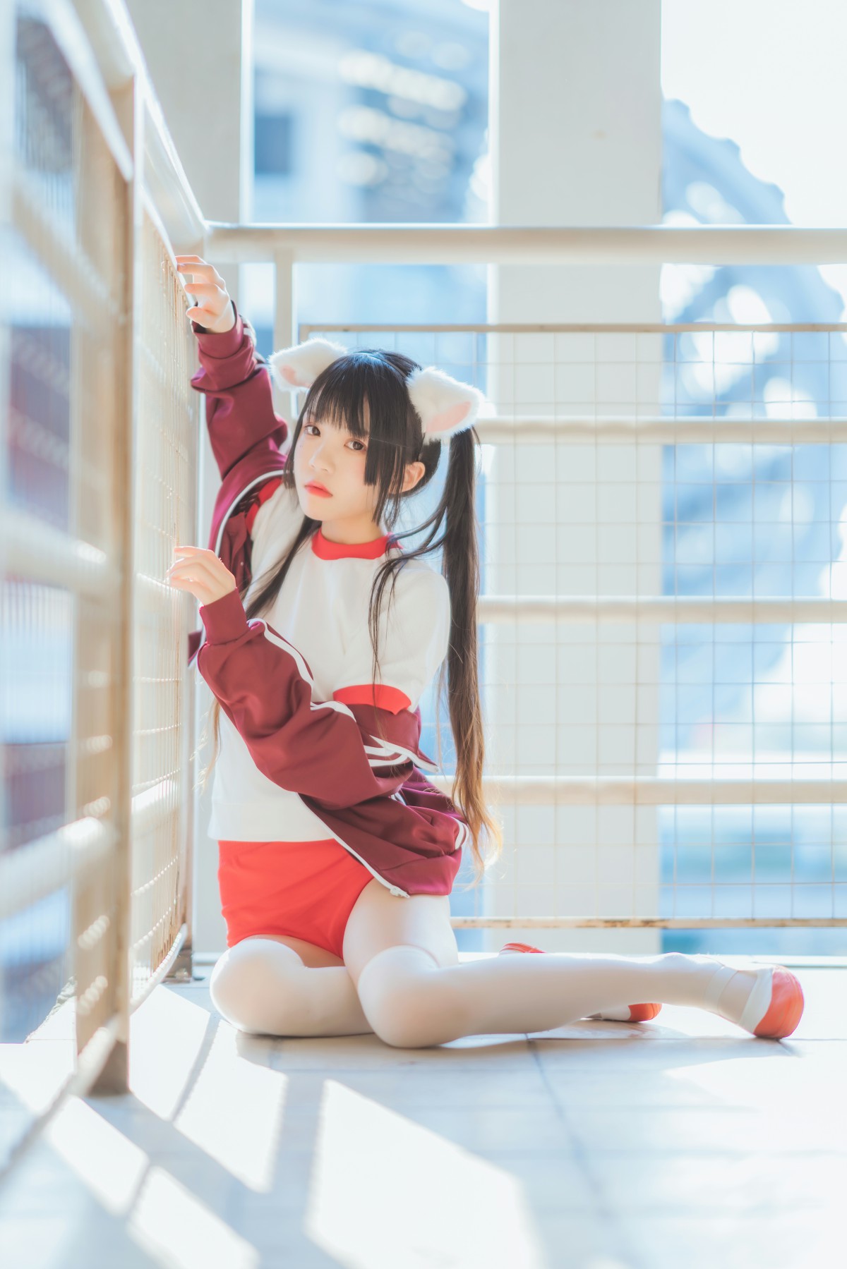 [Cosplay]桜桃喵 – 红色体操服 – COSPLAY