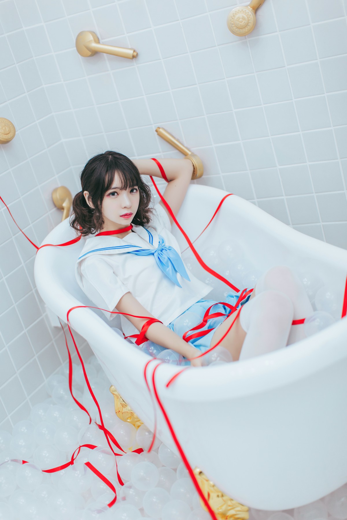 [Cosplay]疯猫ss – 睡衣与浴室的水手服 – COSPLAY