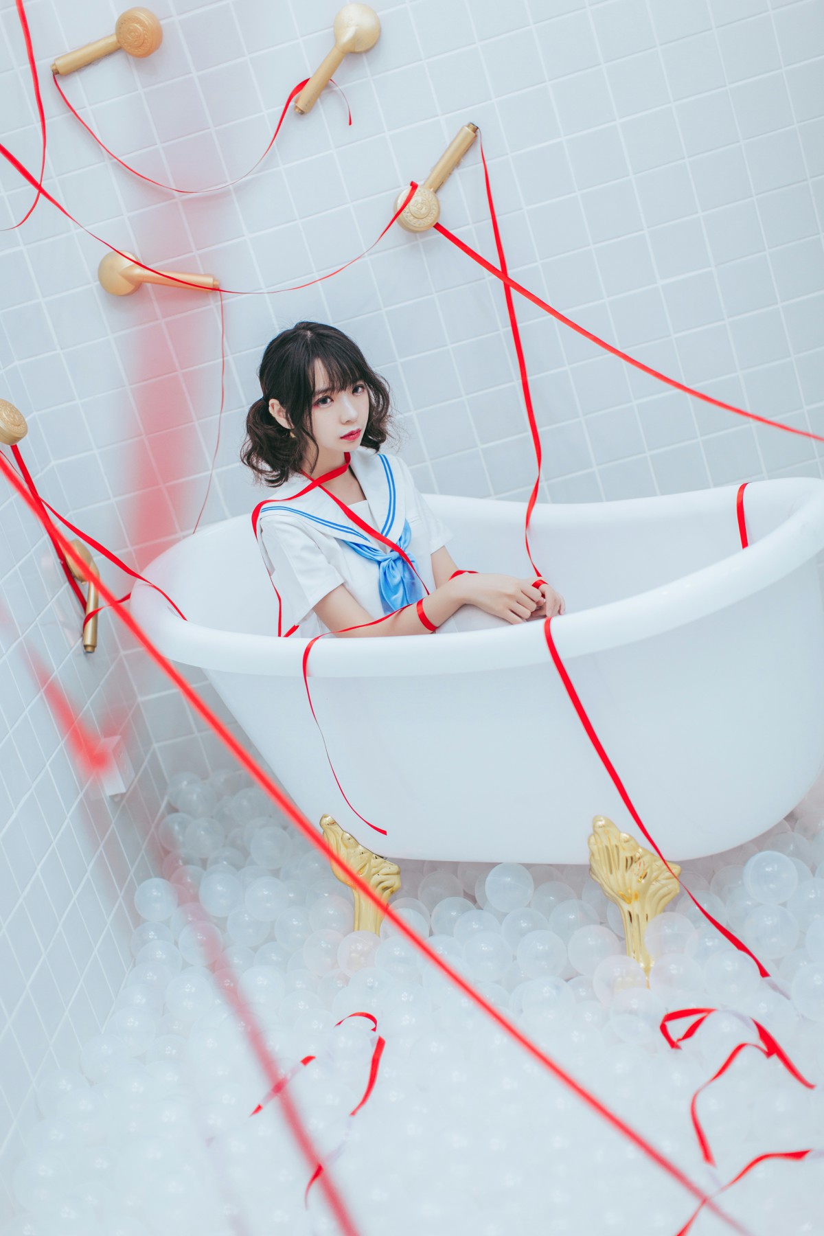 [Cosplay]疯猫ss – 睡衣与浴室的水手服 – COSPLAY