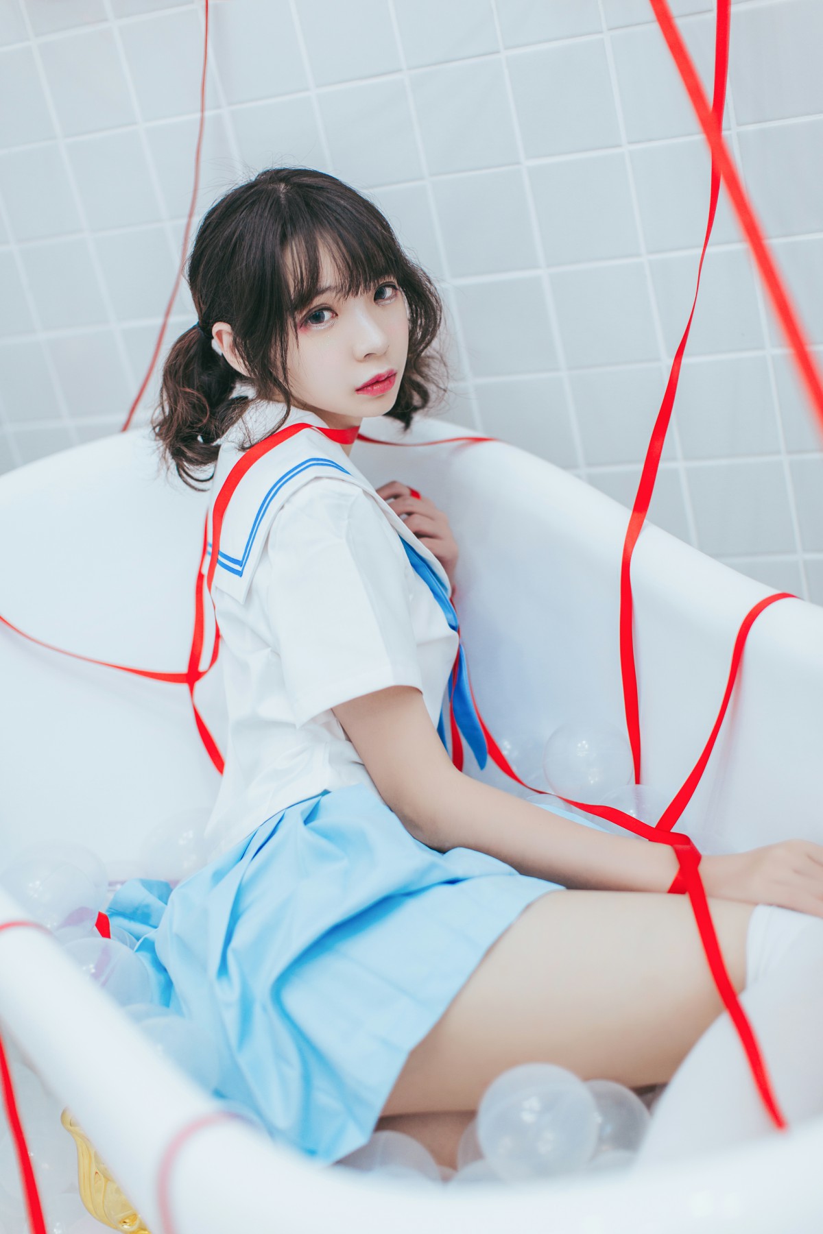 [Cosplay]疯猫ss – 睡衣与浴室的水手服 – COSPLAY