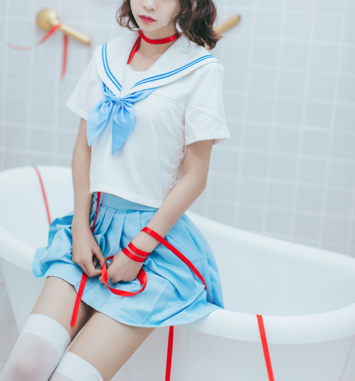 [Cosplay]疯猫ss – 睡衣与浴室的水手服 – COSPLAY
