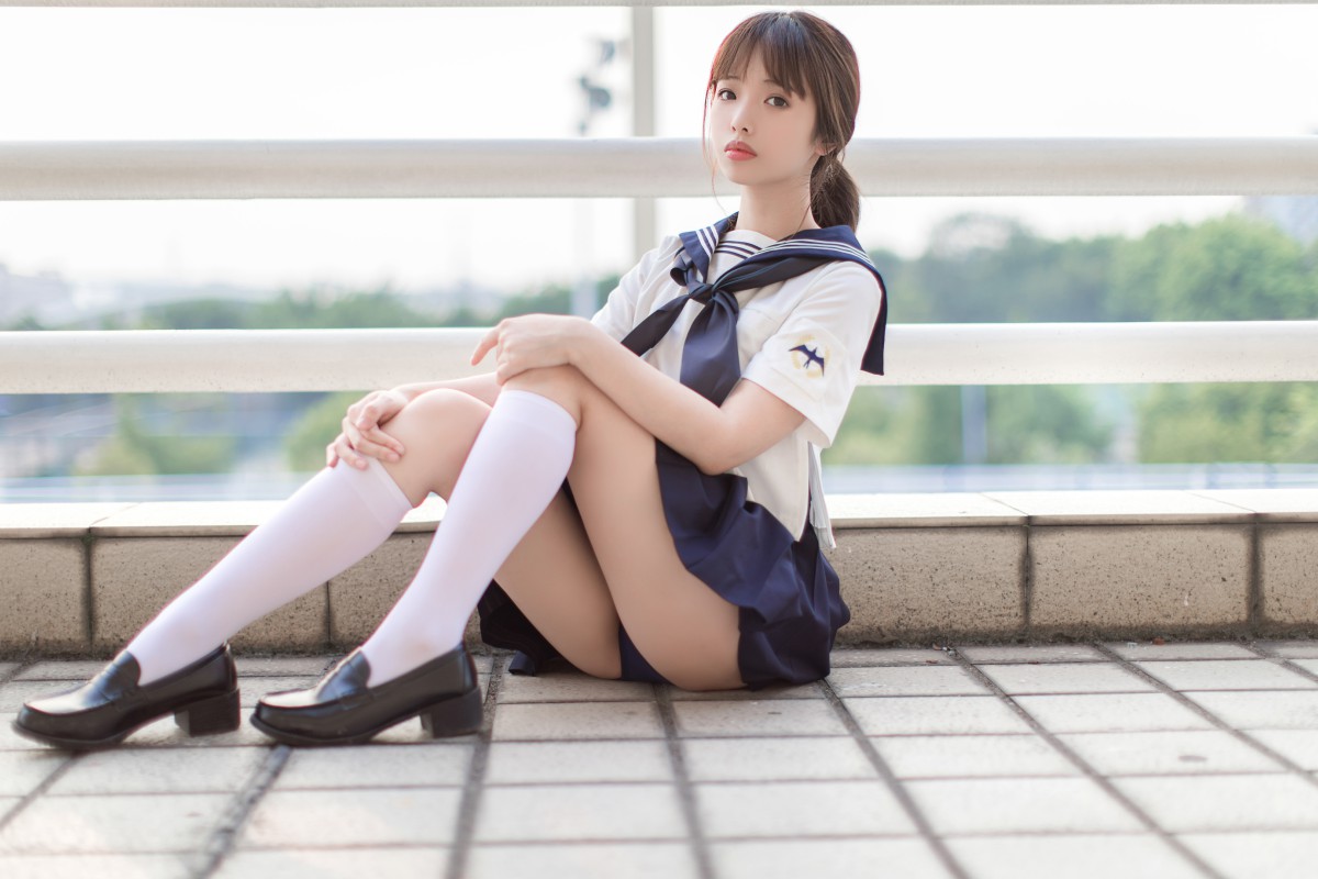 [Cosplay]雯妹不讲道理 – JK 白丝 死库水 – COSPLAY