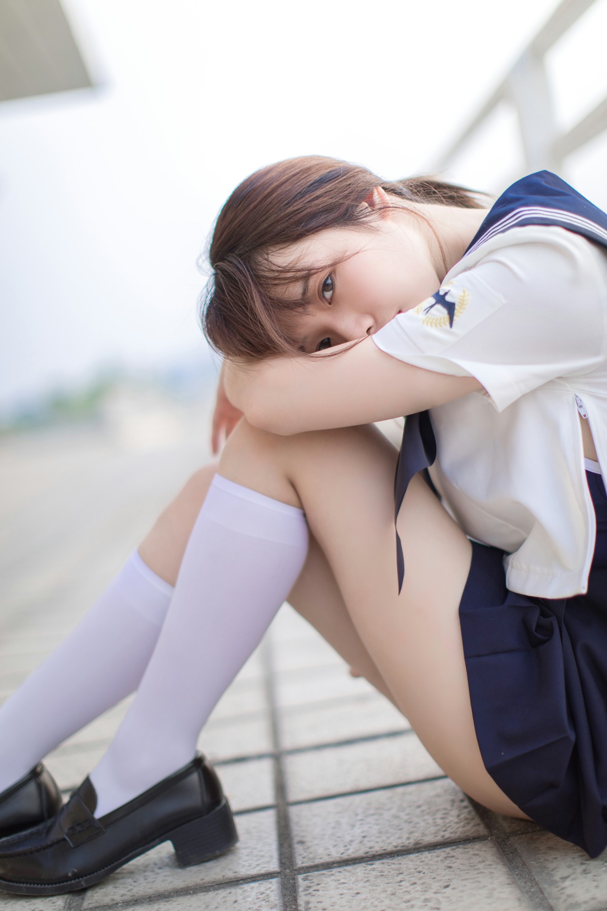 [Cosplay]雯妹不讲道理 – JK 白丝 死库水 – COSPLAY