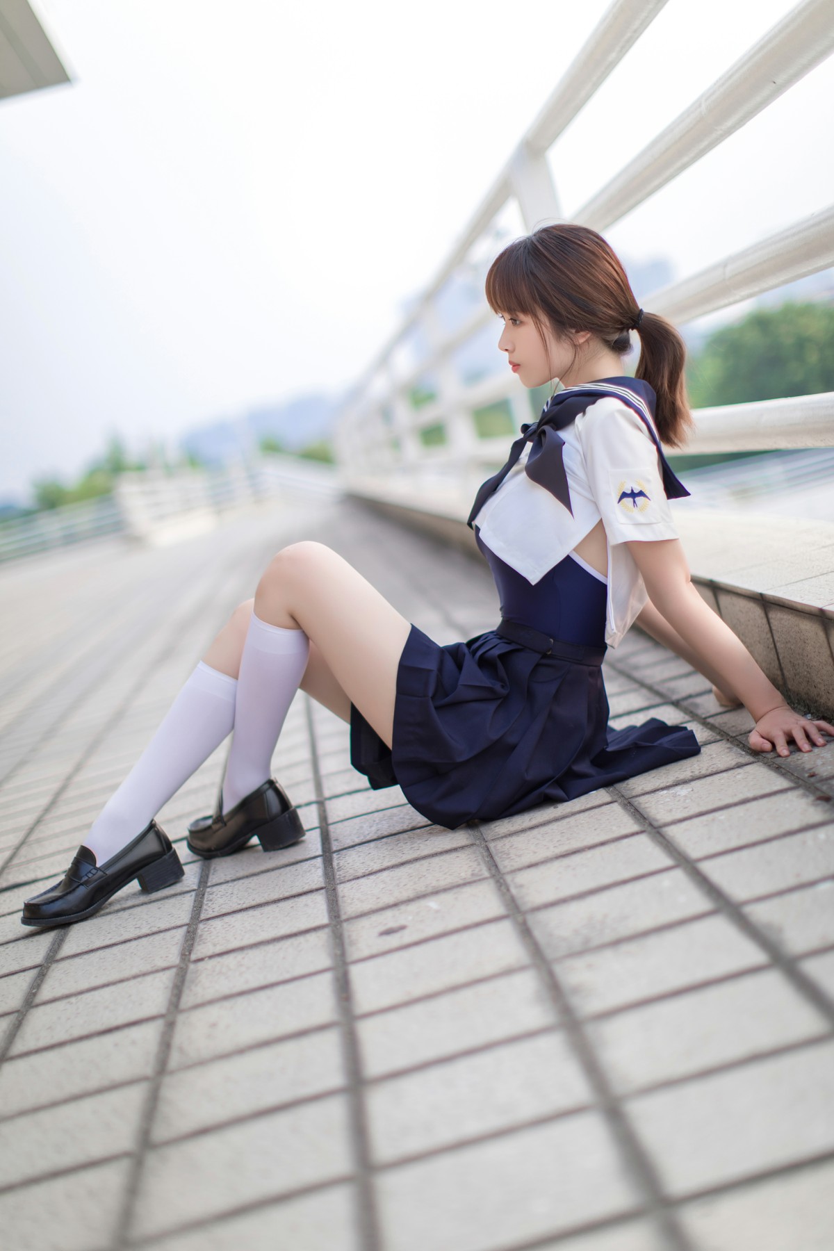 [Cosplay]雯妹不讲道理 – JK 白丝 死库水 – COSPLAY