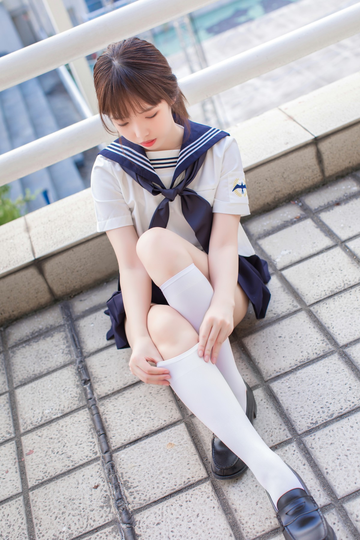 [Cosplay]雯妹不讲道理 – JK 白丝 死库水 – COSPLAY