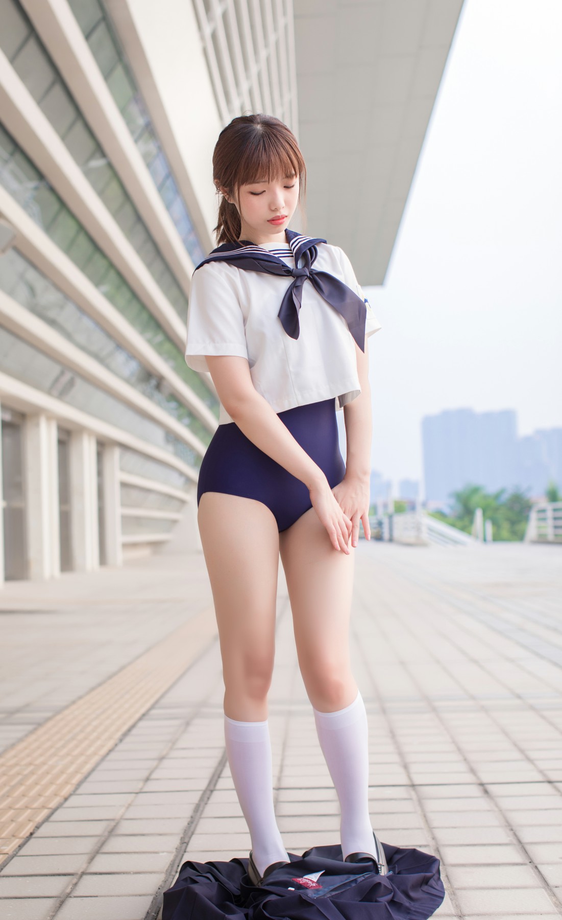 [Cosplay]雯妹不讲道理 – JK 白丝 死库水 – COSPLAY