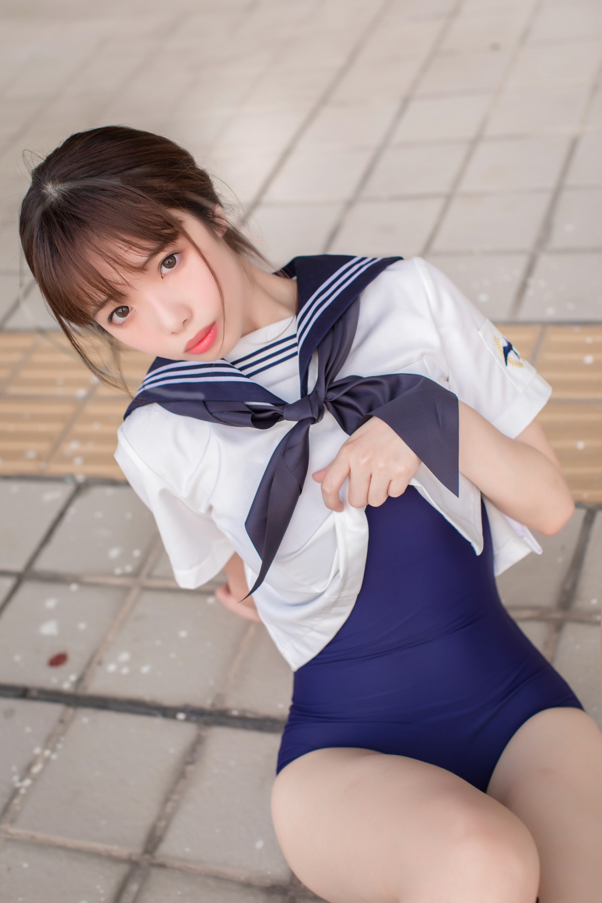 [Cosplay]雯妹不讲道理 – JK 白丝 死库水 – COSPLAY