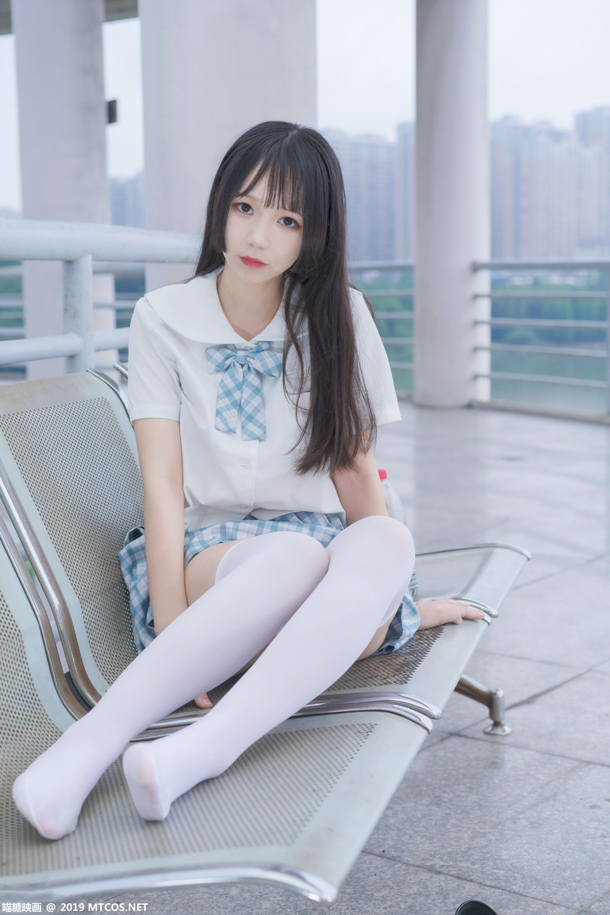 [喵糖映画]VOL.015 半度度度喵 白丝格子裙 – COSPLAY