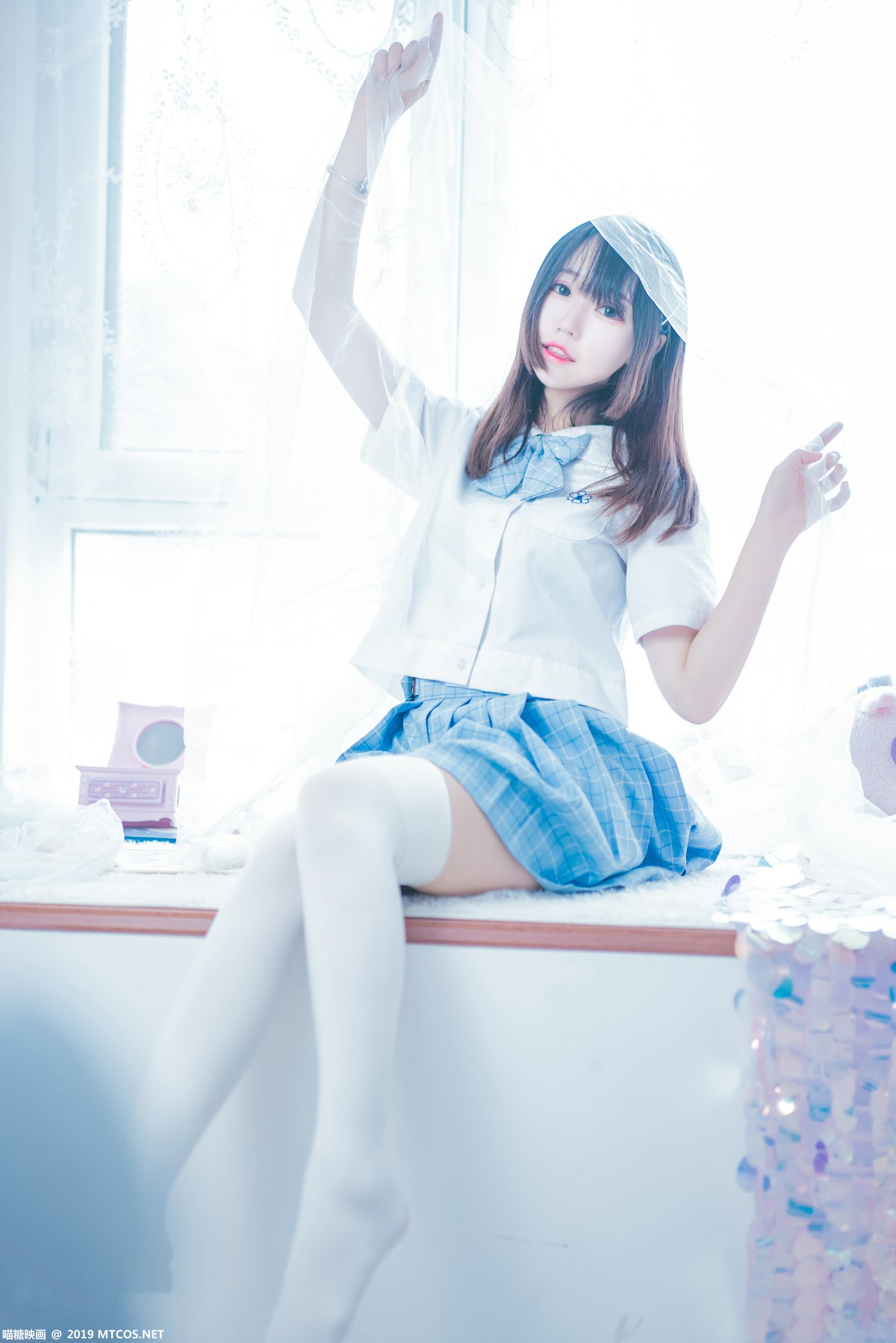 [喵糖映画]VOL.019 蓝白梦幻少女 – COSPLAY