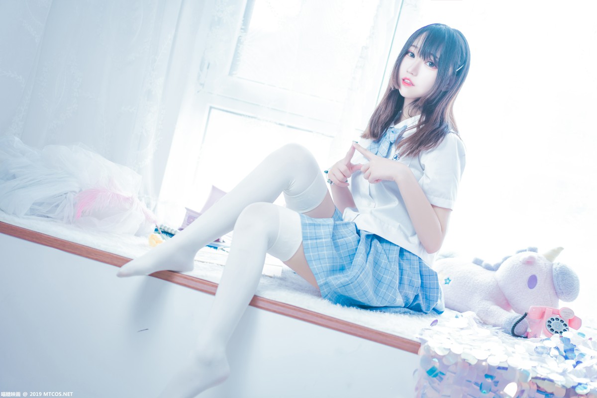 [喵糖映画]VOL.019 蓝白梦幻少女 – COSPLAY
