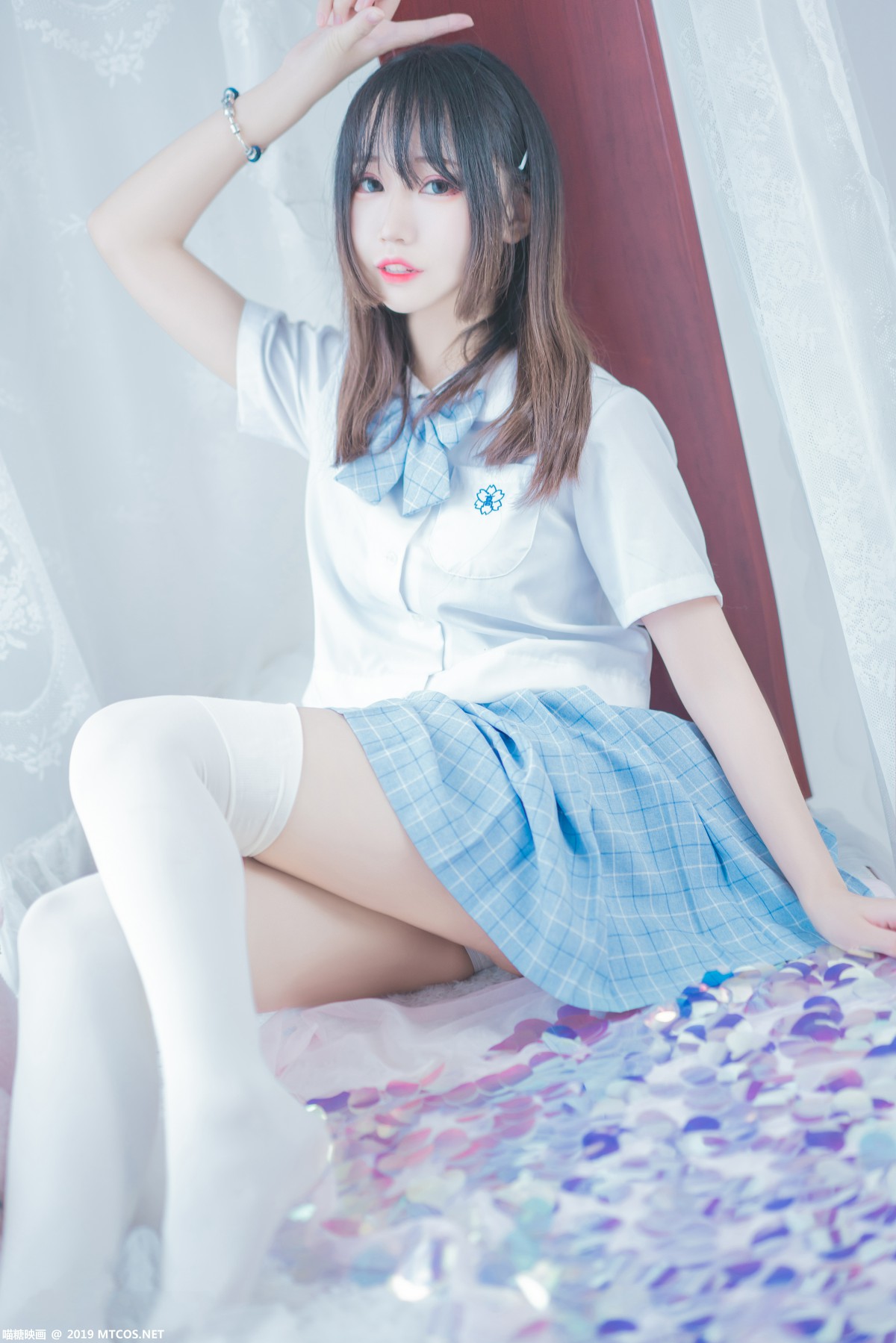 [喵糖映画]VOL.019 蓝白梦幻少女 – COSPLAY