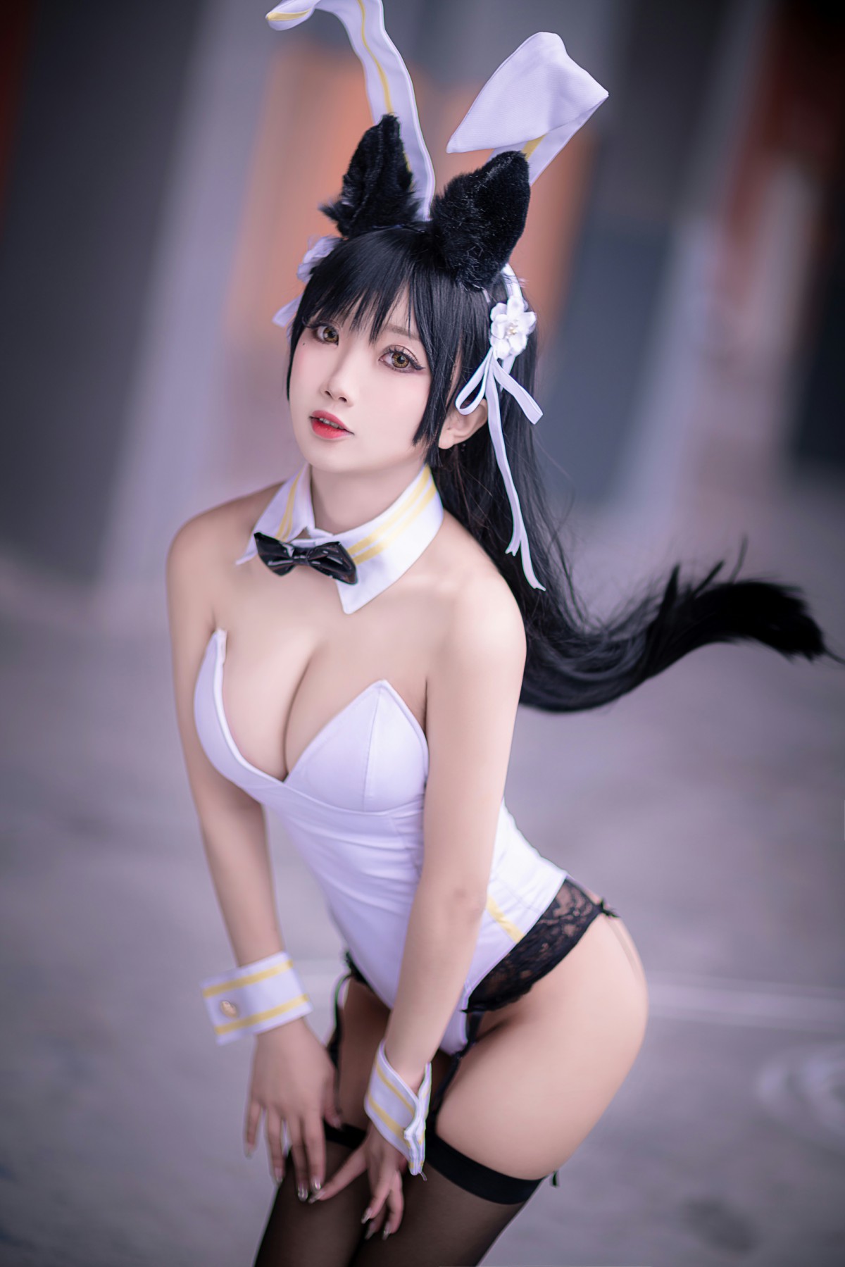 [Cosplay]鬼畜瑶在不在 – 黑丝兔女郎 – COSPLAY