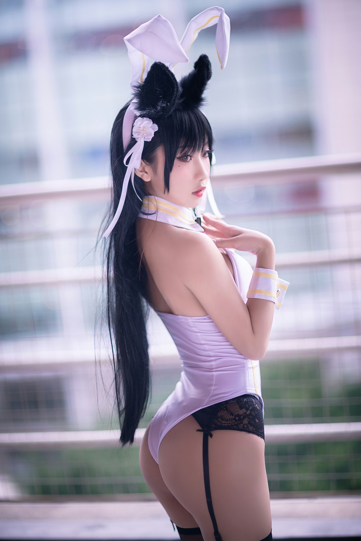 [Cosplay]鬼畜瑶在不在 – 黑丝兔女郎 – COSPLAY