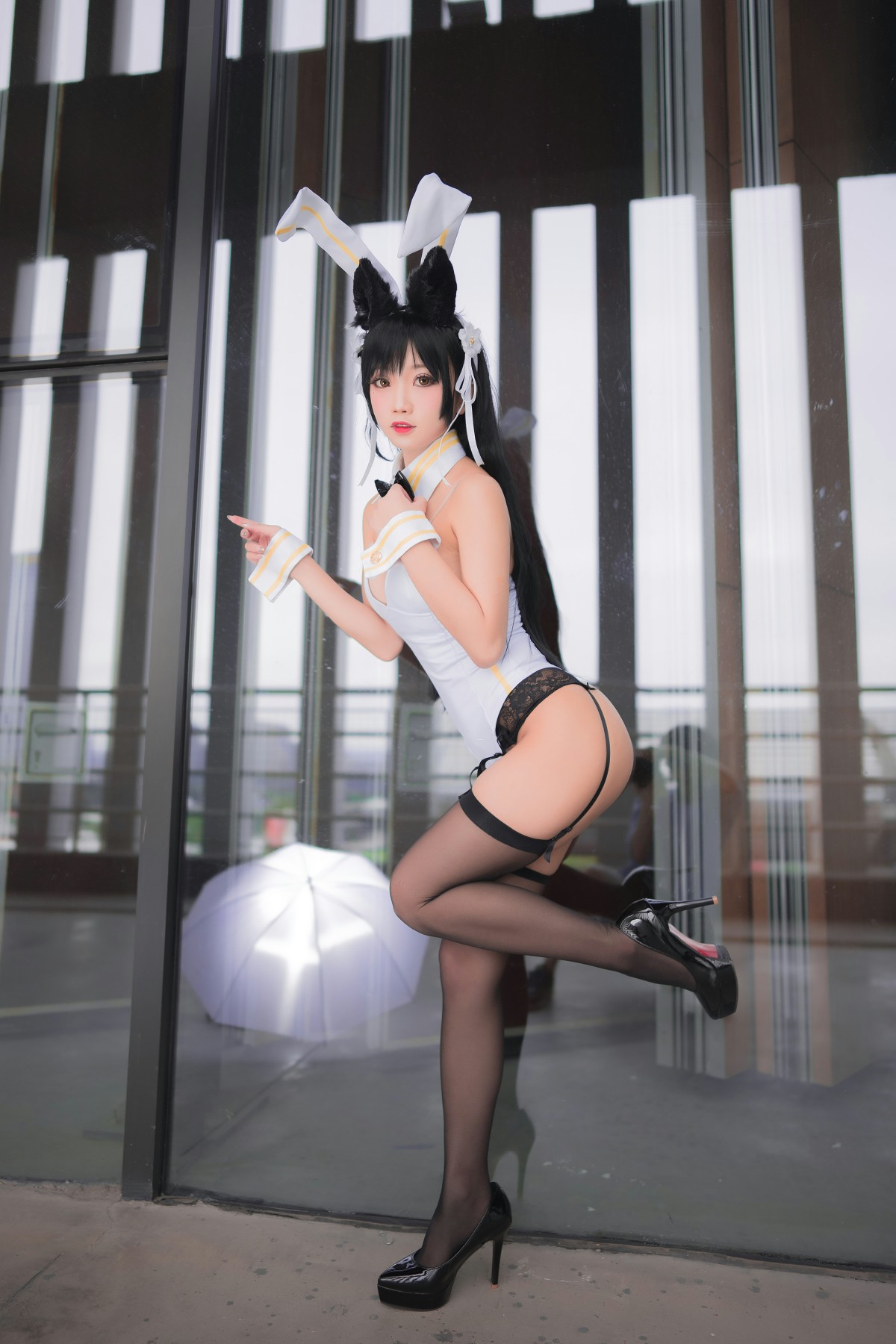 [Cosplay]鬼畜瑶在不在 – 黑丝兔女郎 – COSPLAY