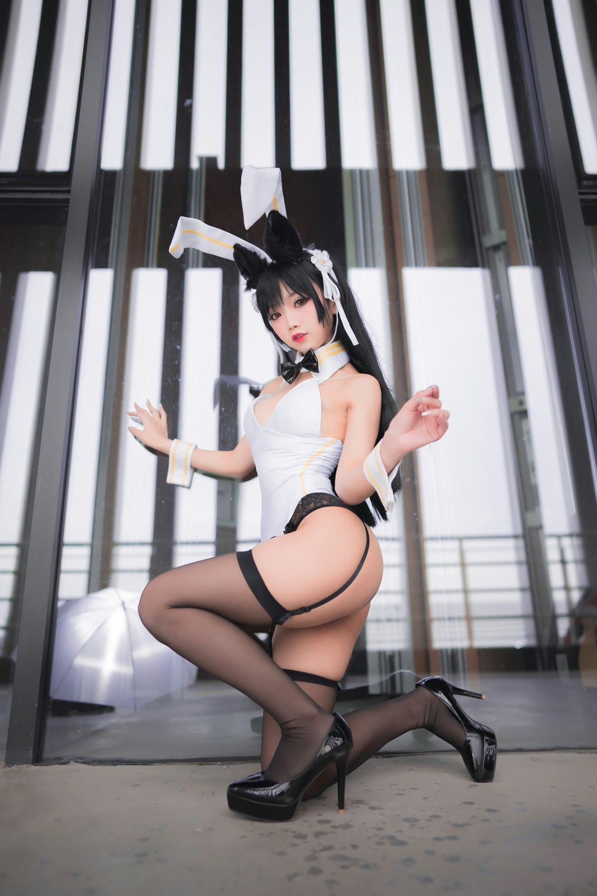 [Cosplay]鬼畜瑶在不在 – 黑丝兔女郎 – COSPLAY