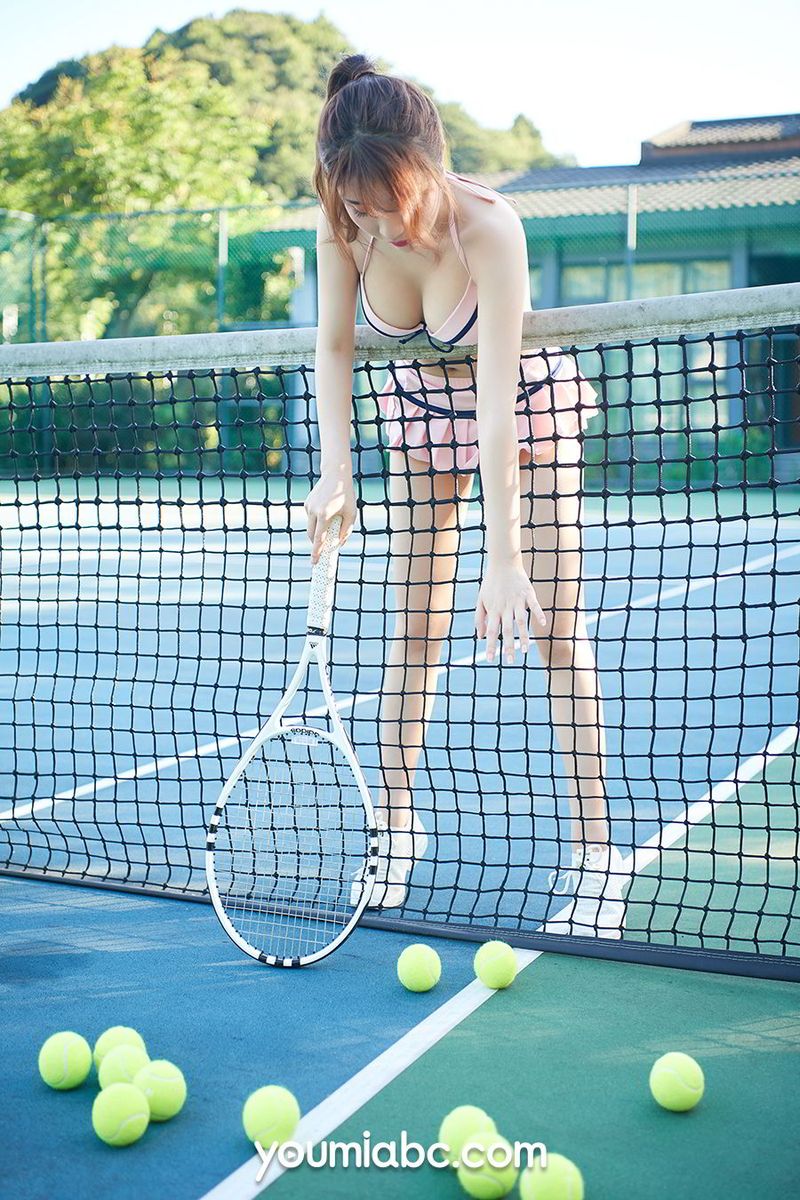 YouMi尤蜜网球少女绯月樱Cherry粉色的内衣与小短裙性感写真-御萝部落