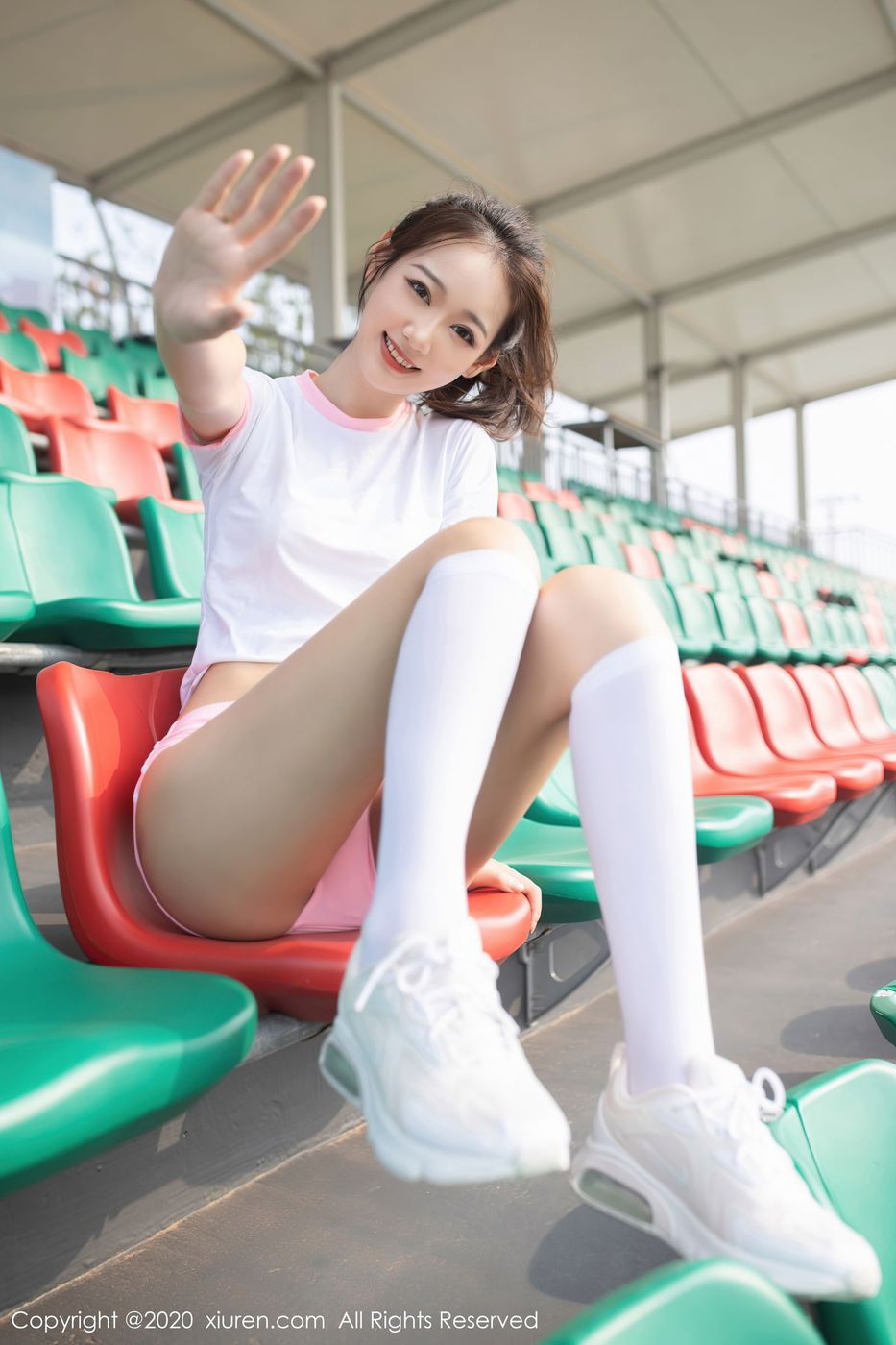 秀人网新人模特唐安琪粉色清纯运动装网球少女系列写真-御萝部落